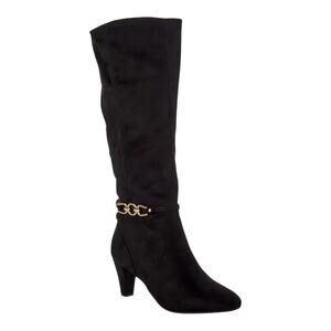 Jones New York Women's Helio Ankle Ornament Knee High Dress Boots Black Size 7
